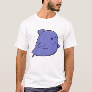 Camiseta Tubarão Azul Fofo Adorável Animal Marinho Kawaii