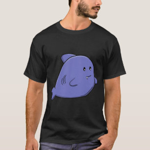 Camiseta Tubarão Azul Fofo Adorável Kawaii Animal Marinho