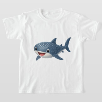 Camiseta Tubarão Baleia de Desenho Animado Fofo