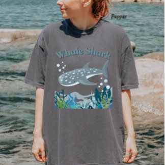 Camiseta Tubarão-baleia subaquático, adoro o oceano, o mar