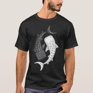 Camiseta Tubarão Baleia Yin Yang Marinho