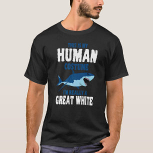 Camiseta Tubarao Branco Fato Humano Maior Predador F