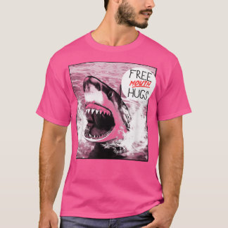 Camiseta Tubarão Branco Grande Gráfico Moderno Abraços de B