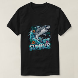 Camiseta Tubarão Branco Incrível Pulando - animal de verão