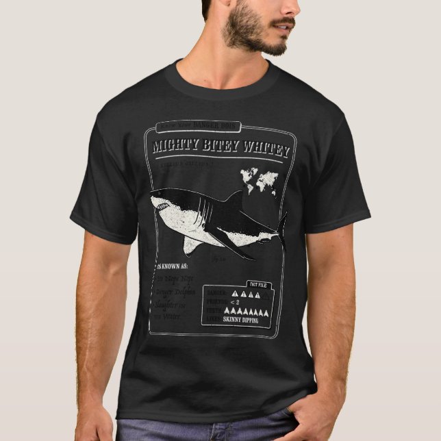 Camiseta Tubarão Branco Poderoso Mordedor (Frente)