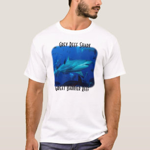 Camiseta Tubarão cinzento do recife no grande recife de
