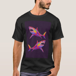 Camiseta Tubarão Colorido Pop Art