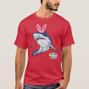Camiseta Tubarão com cesto de Páscoa e orelhas cobardes fel