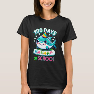 Camiseta Tubarão Comemorativo 100 Dias de Escola para Crian