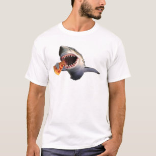 Camiseta Tubarão Comendo Pizza Amadurece Presentes Engraç