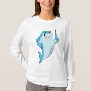 Camiseta Tubarão como professor com ponteiro