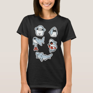 Camiseta Tubarão conjunto de design digital