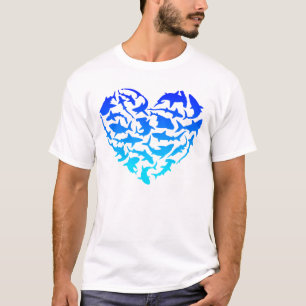 Camiseta Tubarão-Coração I Ama Tubarão
