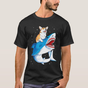 Camiseta Tubarao Corgi Espaco Galaxia Jawsome Criancas Meni