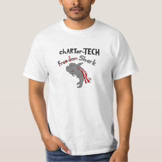 Camiseta tubarão da liberdade da TECNOLOGIA da carta