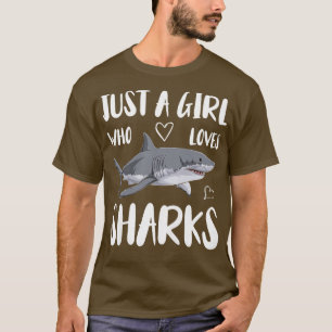 Camiseta Tubarão De Biologia Marinha Apenas Uma Rapariga Qu