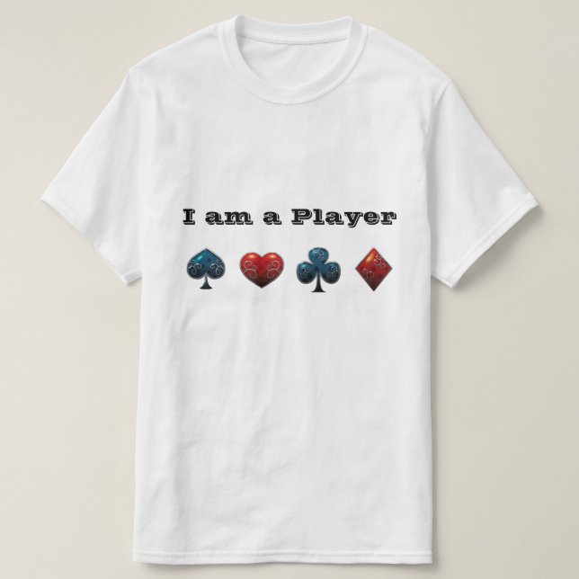 Camiseta Tubarão de Cartão do Jogador de Poker (Frente do Design)