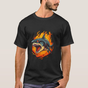 Camiseta Tubarão De Fogo Para Animais Legal E Fumos De Cham