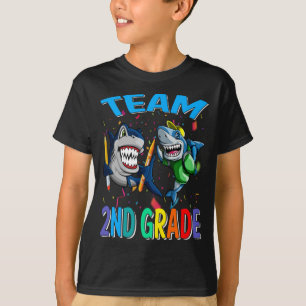 Camiseta Tubarão De Grau De segundo Da Equipe De Volta À