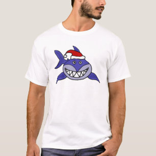 Camiseta Tubarão de sorriso que veste a arte do Natal do