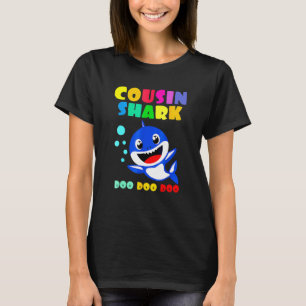 Camiseta Tubarão Dia de as mães da Família Cousin Shark Kid