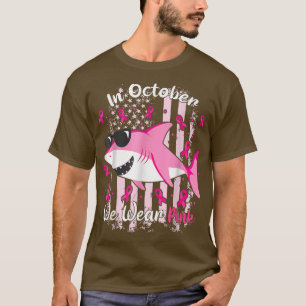 Camiseta Tubarão Em Outubro Vestimos Crianças De Cancer Ros