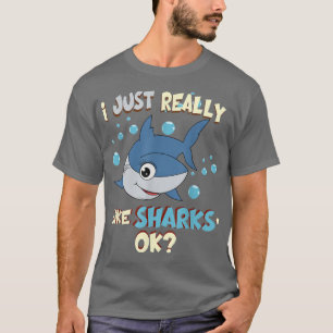 Camiseta Tubarão Engraçado Eu Gosto Muito De Tubarões Ok Te