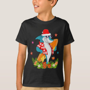 Camiseta Tubarão engraçado havaiano verão surf tubarão nata
