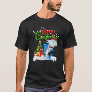 Camiseta Tubarão Engraçado Lover Xmas Iluminação Hammer