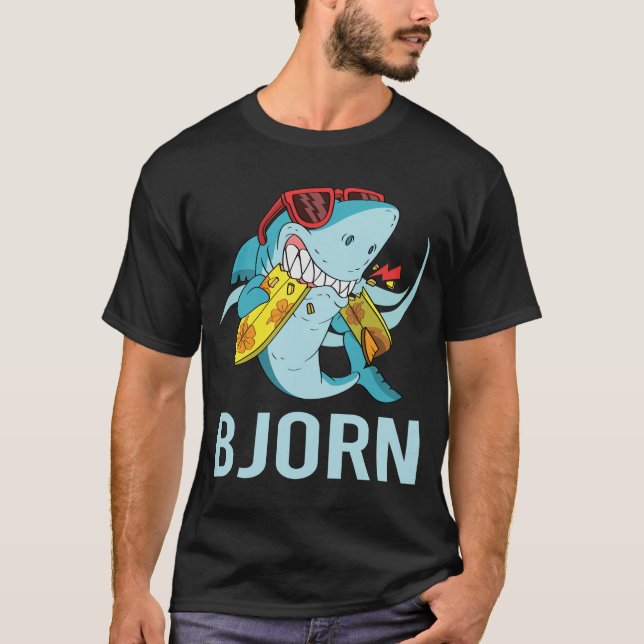 Camiseta Tubarão Engraçado - Nome Bjorn (Frente)