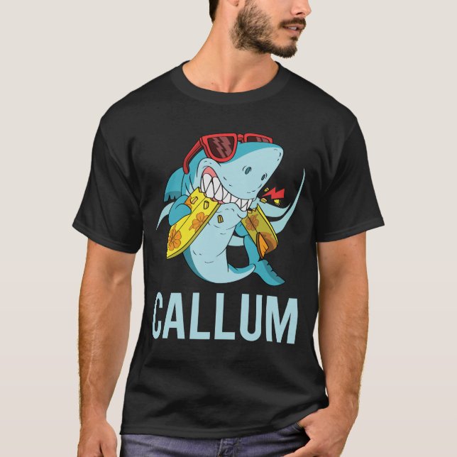 Camiseta Tubarão Engraçado - Nome do Callum (Frente)