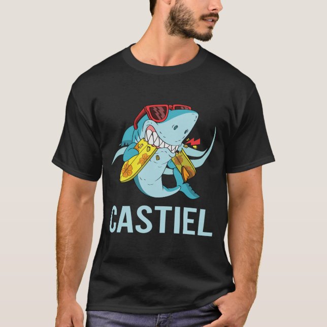 Camiseta Tubarão Engraçado - Nome do Castiel (Frente)