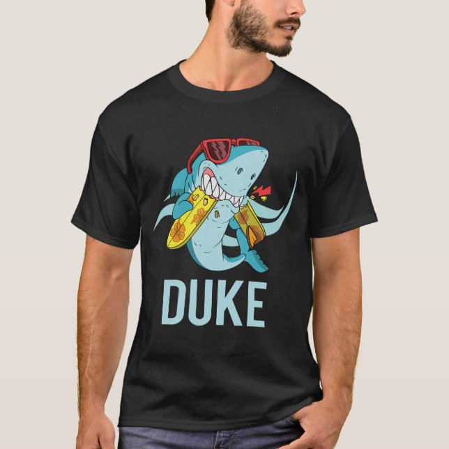 Camiseta Tubarão Engraçado - Nome Duke (Frente)