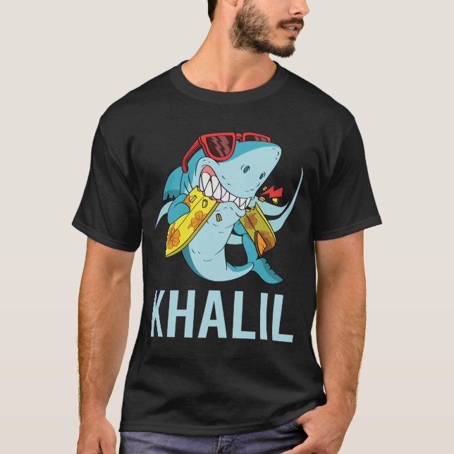 Camiseta Tubarão Engraçado - Nome Khalil (Frente)