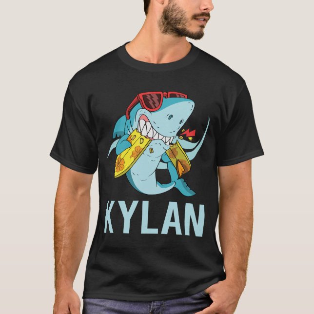 Camiseta Tubarão Engraçado - Nome Kylan (Frente)
