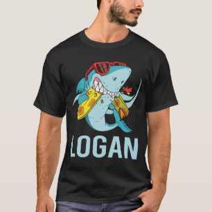 Camiseta Tubarão Engraçado - Nome Logan