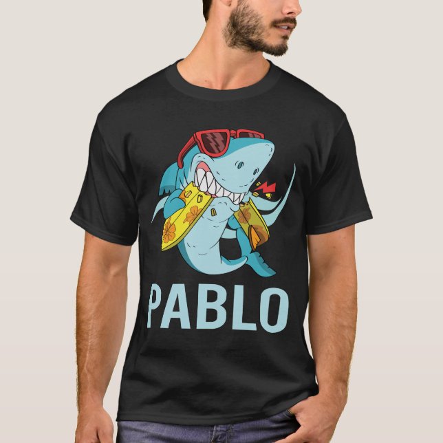 Camiseta Tubarão Engraçado - Nome Pablo (Frente)