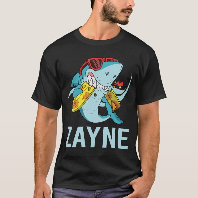 Camiseta Tubarão Engraçado - Nome Zayne (Frente)