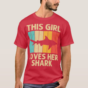 Camiseta Tubarão Engraçado Para Raparigas Miúdos Tubarões-T