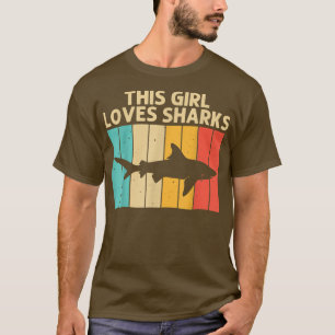 Camiseta Tubarão Engraçado Para Raparigas Miúdos Tubarões-T