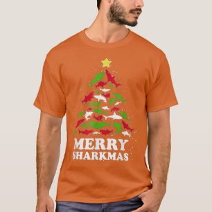 Camiseta Tubarão Feliz Natal Luzes Engraçadas Decoração da