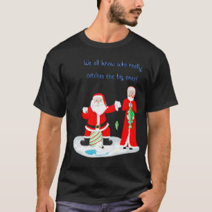 Camiseta Tubarão Feliz Natal Tubarão Engraçado Papai Noel C