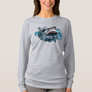 Camiseta Tubarão Feroz Onda Oceânica Aventura Costeira Ousa