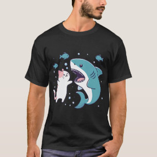 Camiseta Tubarão Gato Nadador