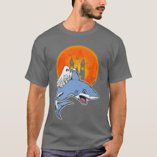 Camiseta Tubarão-Halloween - Fantasma Engraçado Pumpkin