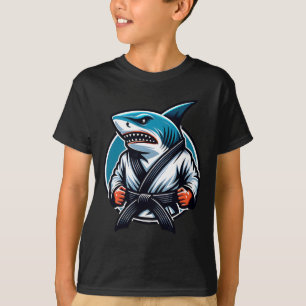 Camiseta Tubarão-Karate Com Alimentação Do Cinturão Negro