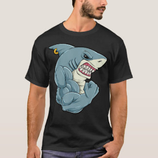 Camiseta Tubarão-malhação Na Formação De Homens Em Ginástic