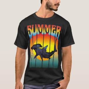 CAMISETA TUBARÃO-MARTELO DE VERÃO PÔR DO SOL