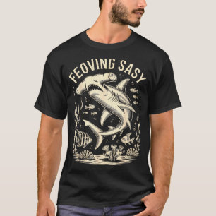 Camiseta Tubarão-martelo oceano peixe recife de coral marin