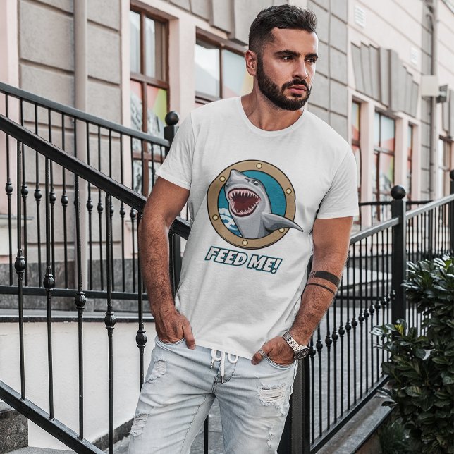 Camiseta Tubarão Me Alimente (Criador carregado)